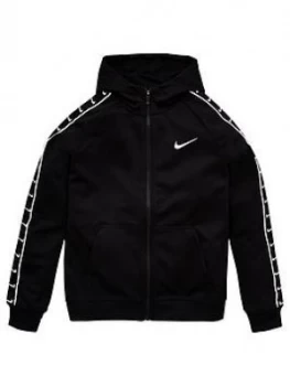 Image of Nike Sportswear Older Boys Swoosh Tape Hoodie - Black