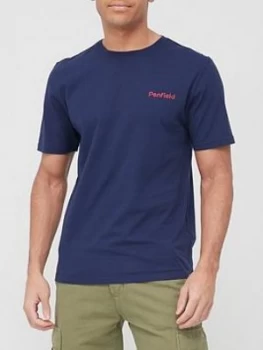 Image of Penfield Stay Chest & Back Logo T-Shirt - Navy Size M Men