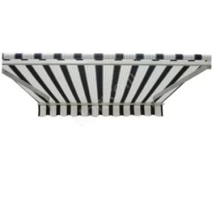 Image of HOMCOM Manual Retractable Awning, size (4m x 3m)-Blue/White