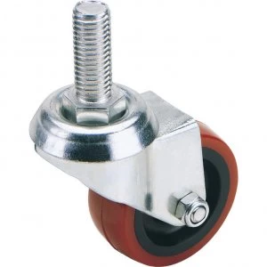 Image of Draper Swivel Bolt Fixing Polyurethane Wheeled Castor 100mm