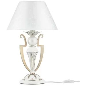 image of Monile Table Lamp White with Gold, 1 Light, E14