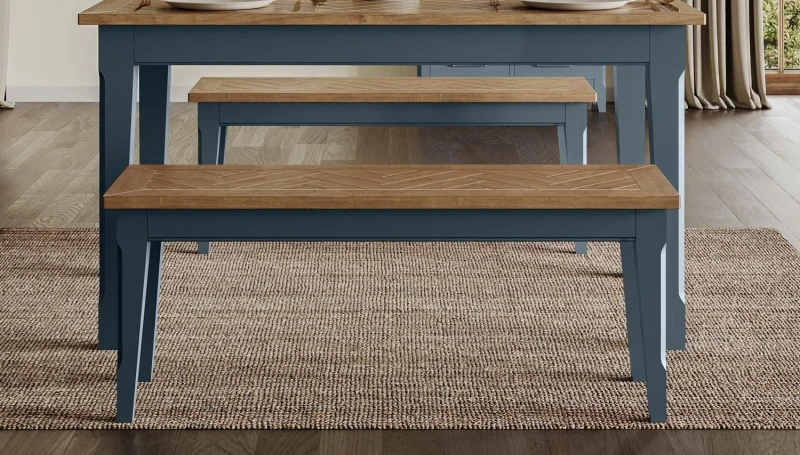 Image of Baumhaus Signature Blue Dining Bench (130) Size: 1 Pack Blue Unisex 1 Pack