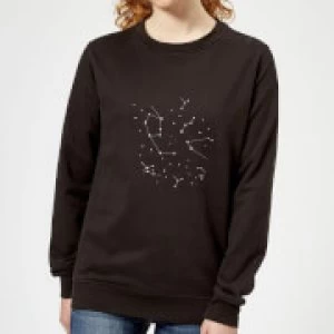 Image of Star Constellations Womens Sweatshirt - Black - 5XL