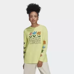 Image of Always Original Cotton T-Shirt with Slogan Print and Long Sleeves