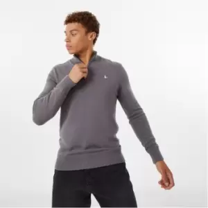 image of Jack Wills Funnel Neck Half Zip Jumper - Grey