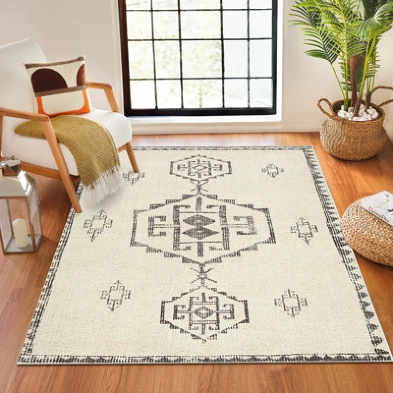 Image of Becki Owens X Livabliss Global Berber Ivory/black Solana Area Rug 160 X 213cm - Easy Care, Ideal For Living Room & Bedroom
