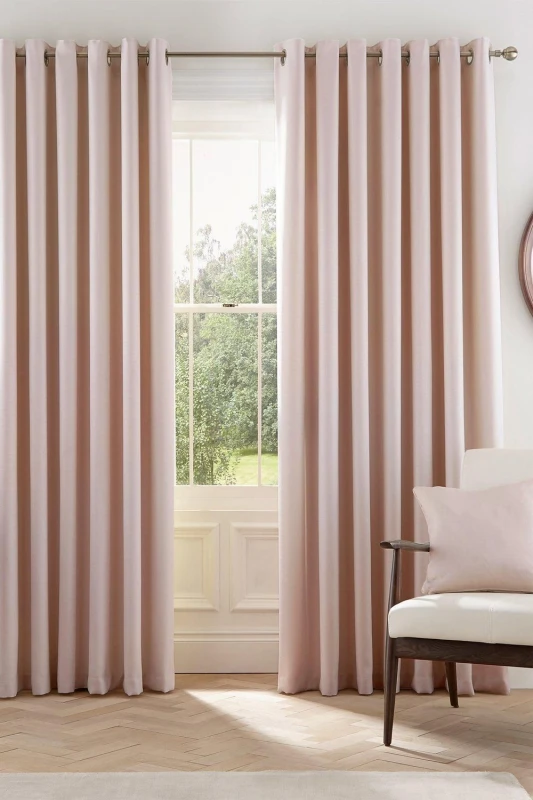 Image of Helena Springfield Helena Springfield 'Eden' Woven Lined Curtains in Light Pink Size: 167cm width x 137cm drop Light Pink 167cm width x 137cm drop U