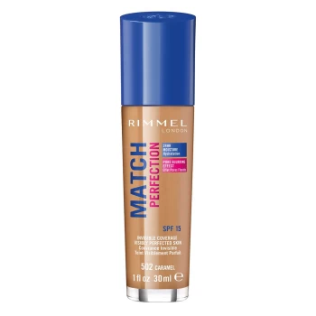 image of Rimmel Match Perfection Foundation 30ml (Various Shades) - Caramel