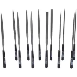 Image of KS Tools 140.3050 Needle file set with plastic handle, 12 Piece