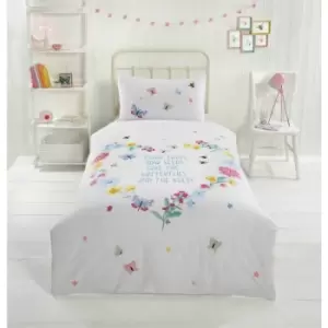 image of Home Butterflies and Bees Duvet Cover Set Multi Single Bedding Set - Multi - Rapport