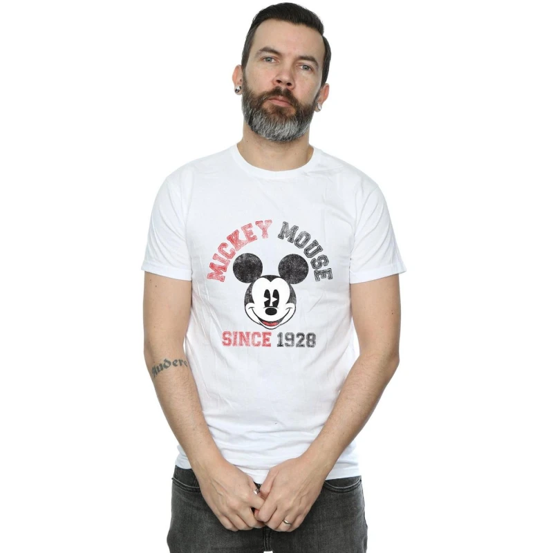Image of Disney Men Minnie Mouse Since 1928 T-Shirt in White Size: Small White S Male 5057864525700