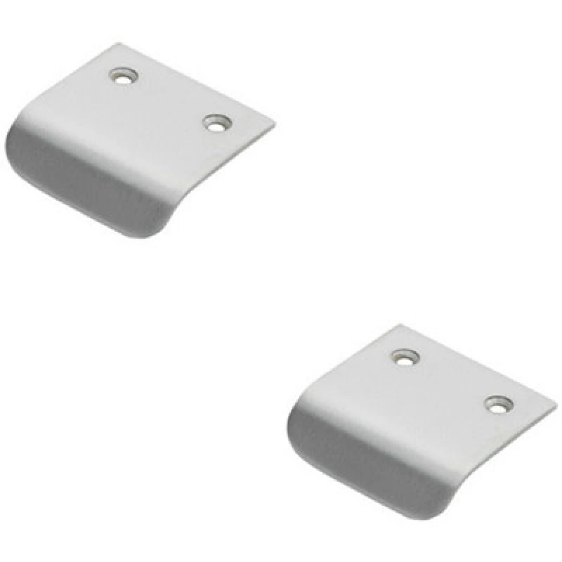 Image of Loops 2x Semi Concealed Cabinet Finger Pull Handle 29mm Fixing Centres Satin Chrome Multi unisex