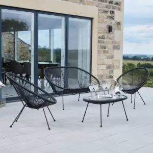 Image of Rio 4 Seater Garden Bistro Set - Black