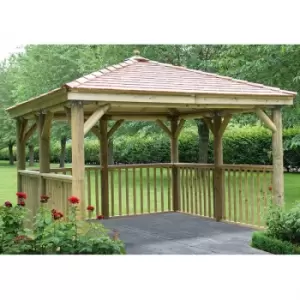 image of 3.5m Square Wooden Gazebo with New England Cedar Roof - no base