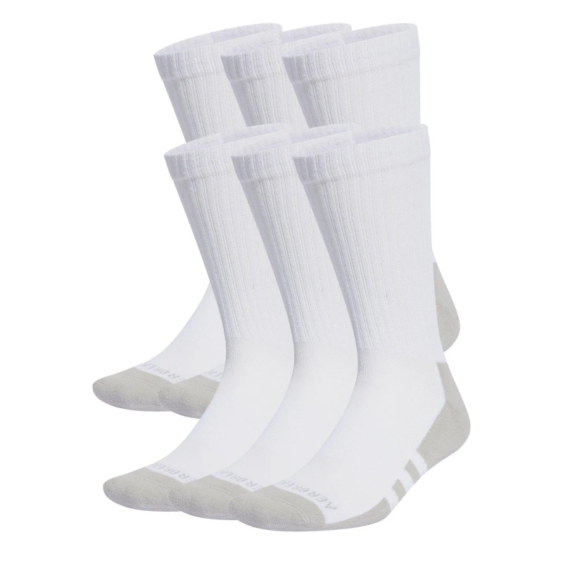 Image of adidas Aeroready Crew 6 Pack Socks Junior - White White 1 - 6