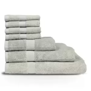 Image of Loft Combed Cotton 7 Piece Towel Set Dove