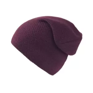 Image of Atlantis Snobby Waffle Knit Beanie (One Size) (Burgundy)