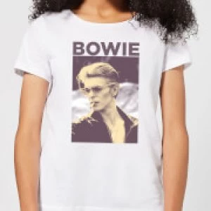 David Bowie Smoke Womens T-Shirt - White