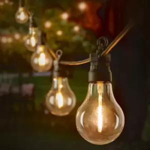 Image of Premier Decorations Limited 10 Warm White Connectable Party Bulb LED String Lights With Black Cable
