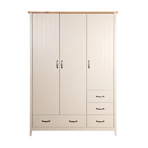 image of Steens Norfolk 3 Door Wardrobe Grey and Pine, Grey / Pine