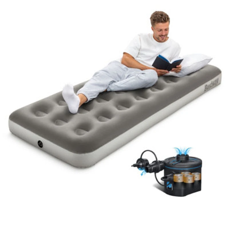 Image of Bestway Premium Camping Single Airbed With D Cell Battery Pump, Single Air Bed