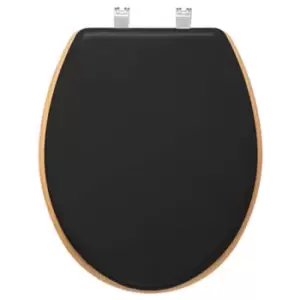 Image of Modern Bamboo Toilet Seat Black