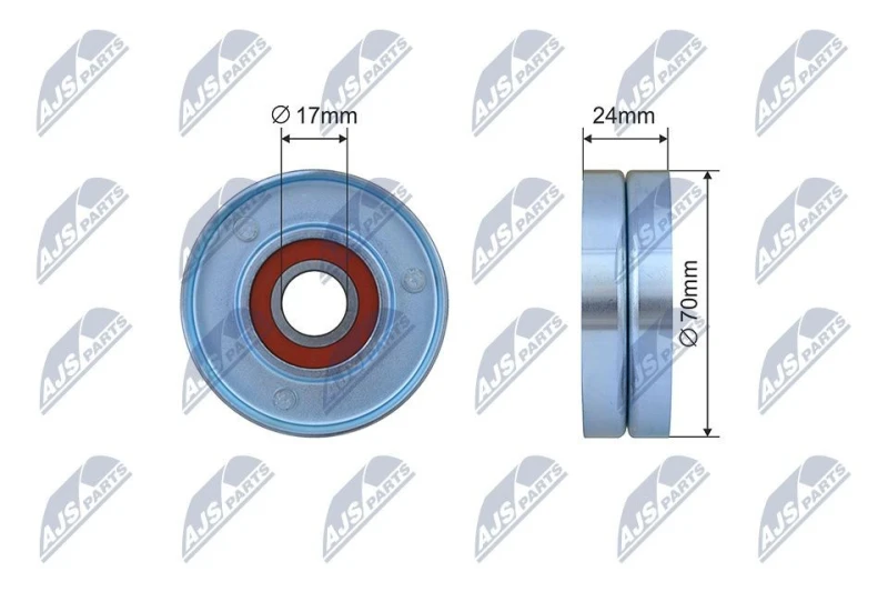 Image of NTY Deflection / guide pulley, V-ribbed belt NTY RNK-AU-067