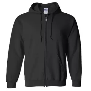 Image of Gildan Heavy Blend Unisex Adult Full Zip Hooded Sweatshirt Top (M) (Black)