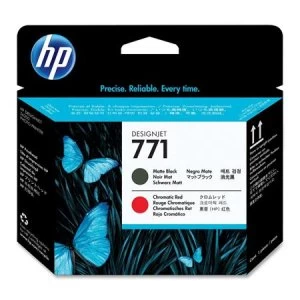 Image of HP 771 Matte Black and Chromatic Red Printhead