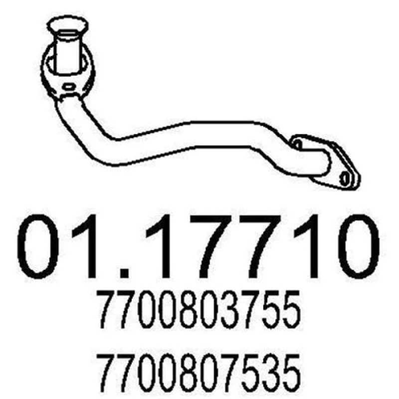 Image of MTS 01.17710 Exhaust Pipe Front, Length: 830mm Exhaust Pipe (17)