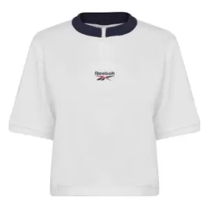 image of Reebok V Neck T Shirt Ladies - White