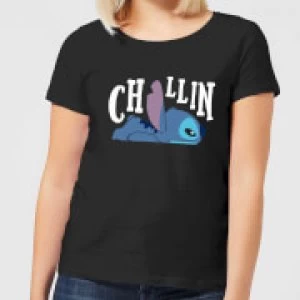 Disney Lilo And Stitch Chillin Womens T-Shirt - Black