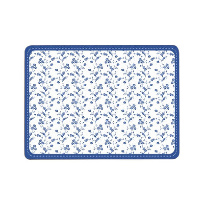 Image of Premier Housewares Set Of Four Blue Rose Placemats Blue