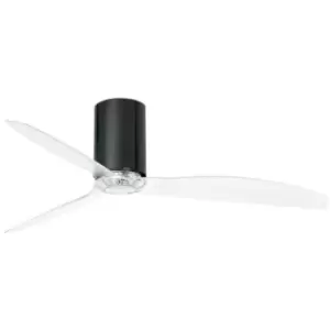 image of Faro mini tube - Shiny Black, Transparent Ceiling Fan With dc Motor Smart - Remote Included