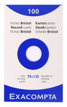 Image of Exacompta Record Cards Plain 75x125mm White 13301E (PK100)