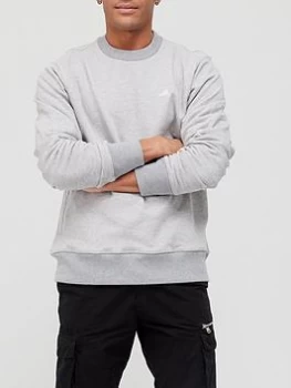 Image of adidas Future Icon Lounge Crew Sweatshirt - Medium Grey Heather, Size XL, Men