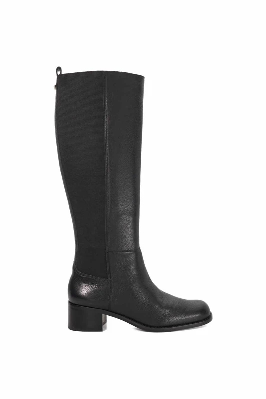 Image of Dune London Womens Turner Knee High Boots Black Leather female 3 (36)