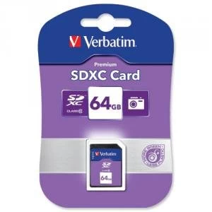 Image of Verbatim Premium 64GB SDXC Memory Card