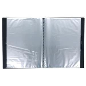 Image of 5 Star A4 Display Book Hardback Cover Polypropylene 100 Pockets Black