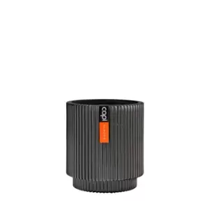 Image of Capi Europe Vase Cylinder Groove 19X21Cm Black Planter Pot
