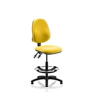 Image of Dynamic Permanent Contact Backrest Task Operator Chair Without Arms Eclipse II Senna Yellow Seat Without Headrest High Back