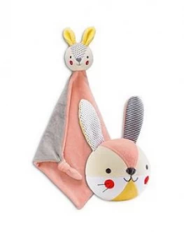 Image of Petit Collage Organic Blankie & Soft Ball Bundle - Bunny