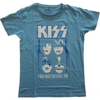 Image of KISS - Made For Lovin' You Unisex Large T-Shirt - Blue