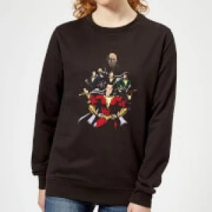 Shazam Team Up Womens Sweatshirt - Black - M