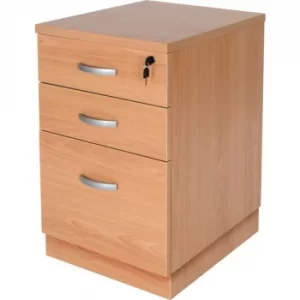 image of 3 Drawer Desk High Pedestal Oak