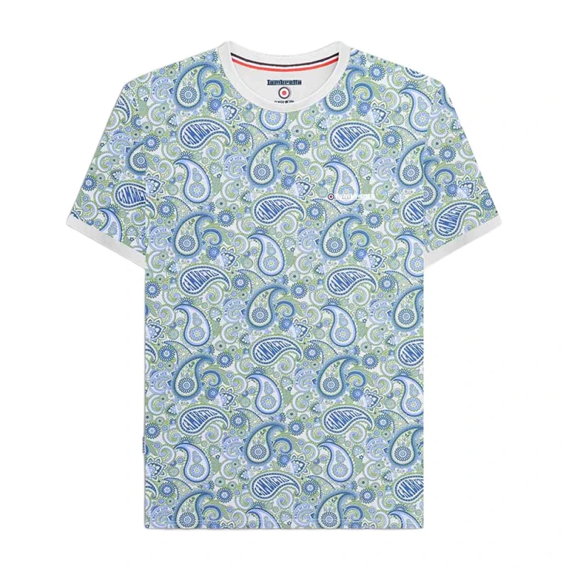 Image of Lambretta Lambretta Men SS25 Paisley T-Shirt in Grey Size: large Grey L Male 5063703718318