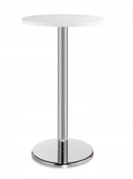 Image of Pisa Circular Poseur Table With Round Chrome Base 600mm - White