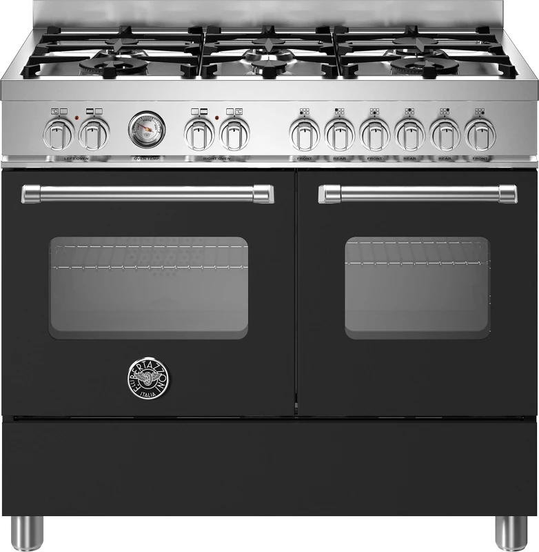 Image of Bertazzoni MAS106L2ENEC 100cm Master Series Dual Fuel Range Cooker - BLACK MAS106L2ENEC