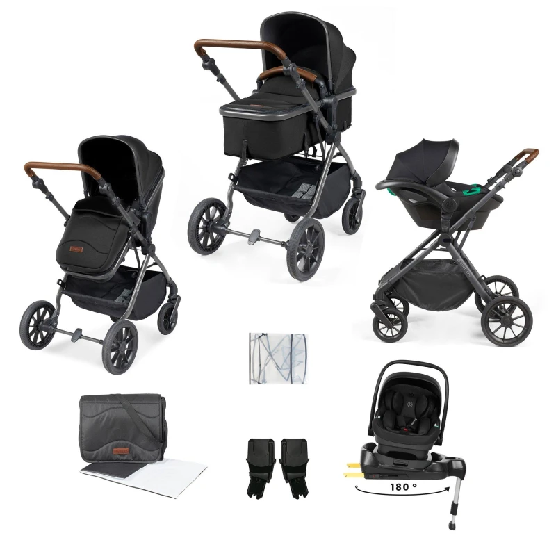 Image of Ickle Bubba COSMO 9 PIECE TS WITH I-SIZE NIMBUS CAR SEAT Travel Systems one Black 39180003055