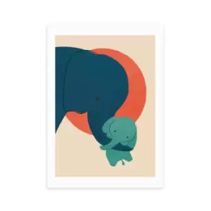 Image of East End Prints Baby Elephant Print Blue/Green/Pink